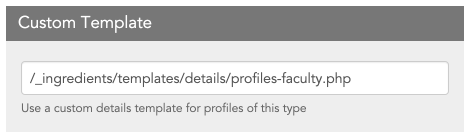 Custom Template for Profile